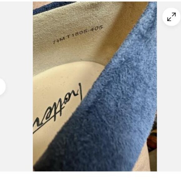 TROTTERS BLUE SUEDE KITTEN HEEL CUSHIONED Comfort PUMPS 7.5 M Shoes - Picture 7 of 7